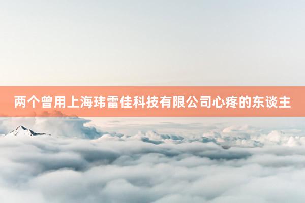 两个曾用上海玮雷佳科技有限公司心疼的东谈主